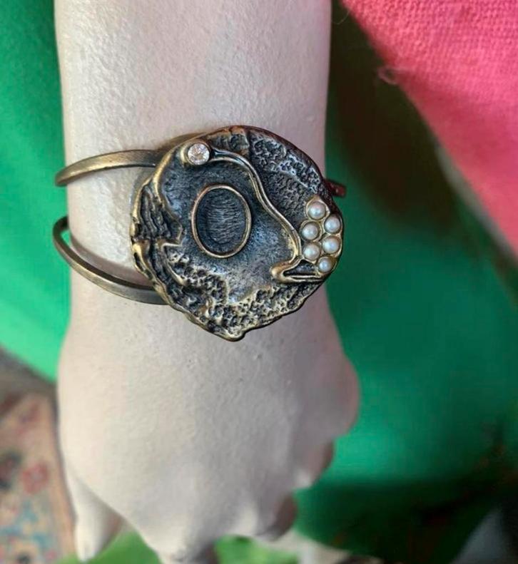 Armband antieke armband met parels en diamant ?, Sieraden, Tassen en Uiterlijk, Antieke sieraden, Ophalen of Verzenden