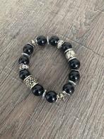 Partij 15 stuks elastische parel armbanden zwart A, Ophalen of Verzenden, Nieuw, Zwart