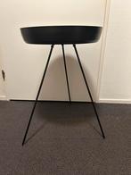 2 zwarte bijzettafels, Huis en Inrichting, Ophalen, Minder dan 55 cm, Rond, Zo goed als nieuw