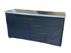Inklapbare RVS tafel 186x58 cm – Met luxe zwarte rok, Opvouwbaar, Minder dan 4 meter, Nieuw, Overige typen