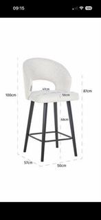 Richmond Savoy Counterstoel - Bouclé Wit, Huis en Inrichting, Barkrukken, Ophalen, Met voetsteun, Nieuw, Hout