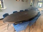 Houten lange eettafel met 8 stoelen, Ophalen, Overige materialen, 200 cm of meer, 50 tot 100 cm