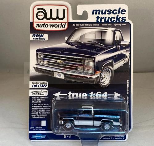 Auto World Muscle Trucks - 1985 Chevy Silverado 10 Fleetside, Hobby en Vrije tijd, Modelauto's | Overige schalen, Nieuw, Auto