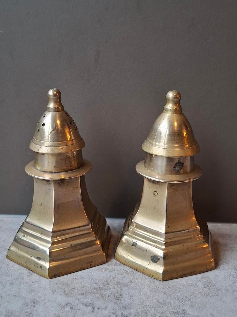 Peper en zout stel van messing, Verzamelen, Retro, Ophalen of Verzenden, Huis en Inrichting