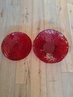 Set van twee grote Monna  rode glazen schalen, Ophalen