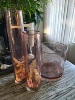 Riviera Maison windlicht / vazen set, mooi voor Kerst, roze, Ophalen of Verzenden, Zo goed als nieuw