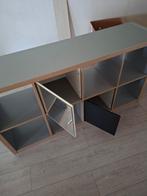 Ikea kallax kast, 8 vakken waarvan 1 spiegel en 1 deurtje, Ophalen, Zo goed als nieuw, 25 tot 50 cm, Minder dan 150 cm