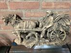 Stenen beeld: Boer met paard en wagen, Antiek en Kunst, Ophalen
