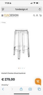 2 Kartell Charles Ghost Krukken - Origineel, Huis en Inrichting, Barkrukken, Kunststof, Met voetsteun, Ophalen of Verzenden, Zo goed als nieuw