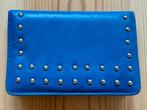 Portemonnee - Blauw kunstleer met zilveren studs, Ophalen of Verzenden, Zo goed als nieuw, Blauw