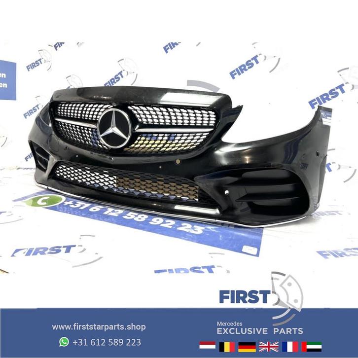 W205 FACELIFT AMG VOORBUMPER + PANAMERICANA GRIL 2019 Merced, Auto-onderdelen, Carrosserie en Plaatwerk, Bumper, Mercedes-Benz