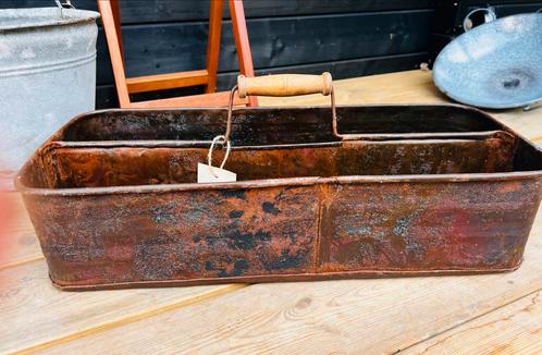 Vintage ijzeren bak 2-vaks, Antiek en Kunst, Antiek | Gereedschap en Instrumenten, Ophalen of Verzenden