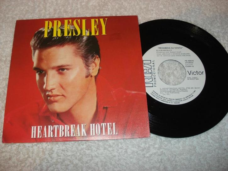 Elvis Presley  PROMO  Heartbreak Hotel  Spain    Orgineel, Cd's en Dvd's, Vinyl Singles, Zo goed als nieuw, Single, 7 inch, Ophalen of Verzenden