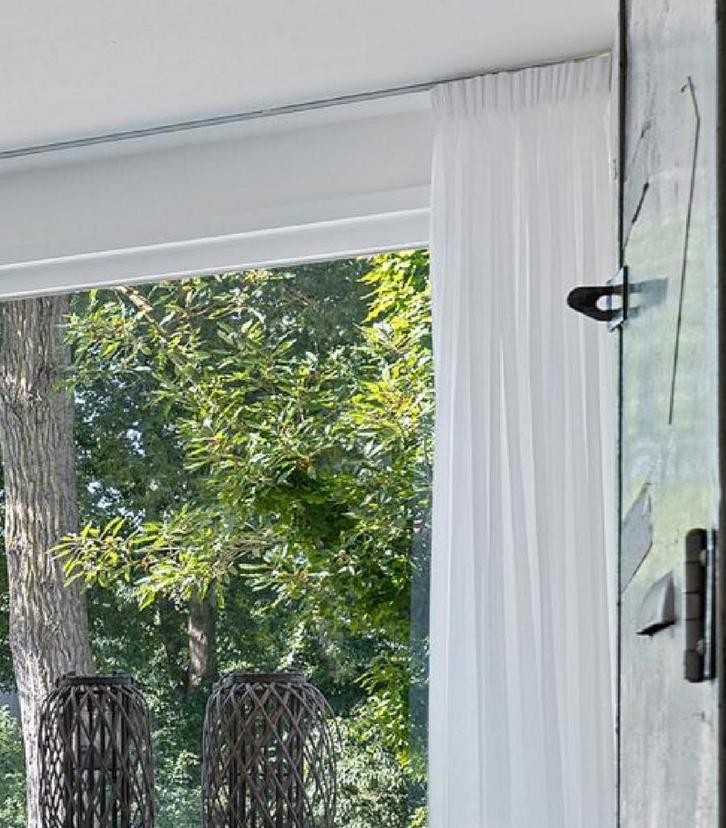 Vitrages, inbetween, gordijnen wit 4 x 2 m, Huis en Inrichting, Stoffering | Gordijnen en Lamellen, Zo goed als nieuw, 200 cm of meer