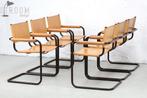 Fasem Bauhaus Stoelen Vintage Design Sledestoelen Mart Stam, Vijf, Zes of meer stoelen, Metaal, Gebruikt, Bruin