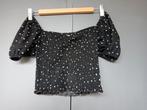 Off shoulder top van Stradivarius mt S met pofmouwen, Zwart, Ophalen of Verzenden, Zo goed als nieuw, Korte mouw