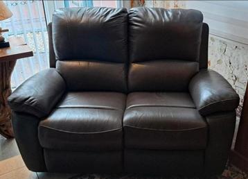 2-zits vollederen bankje met relaxfuncties