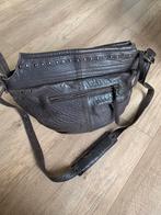 Maani by Adax ZGAN bruin/grijs leren schoudertas., Sieraden, Tassen en Uiterlijk, Tassen | Damestassen, Ophalen of Verzenden, Zo goed als nieuw