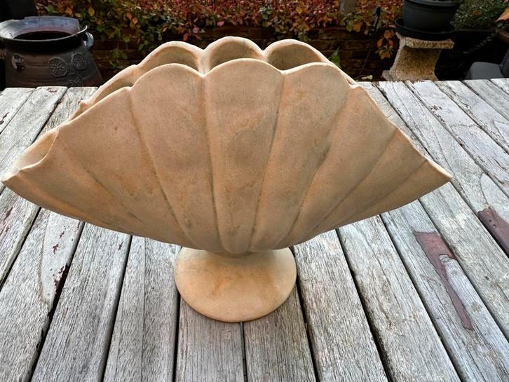 Vaas in vorm van schelp keramiek handgemaakt, Huis en Inrichting, Woonaccessoires | Vazen, Nieuw, Overige kleuren, Minder dan 50 cm