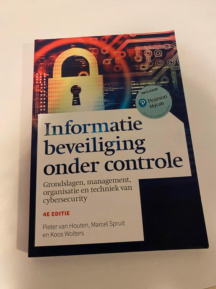 Informatie beveiliging onder controle, Boeken, Informatica en Computer, Zo goed als nieuw, Vakgebied of Industrie, Ophalen of Verzenden