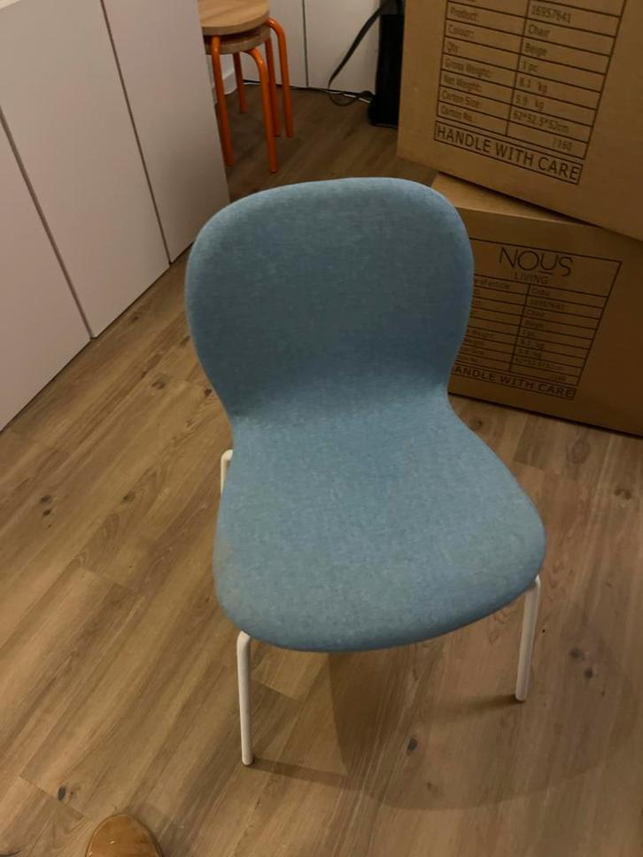 6x Ikea Karl Petter Eetkamerstoelen Lichtblauw, Huis en Inrichting, Stoelen, Vijf, Zes of meer stoelen, Ophalen