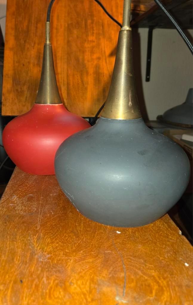 2 oude kleine Hanglampen, Huis en Inrichting, Lampen | Hanglampen, Gebruikt, Minder dan 50 cm, Ophalen