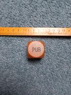 Vintage Grote Dobbelsteen Hout, Ophalen of Verzenden