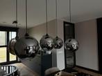 Hanglamp smoke glas 5 bollen, Huis en Inrichting, Ophalen, Zo goed als nieuw, Glas, 50 tot 75 cm