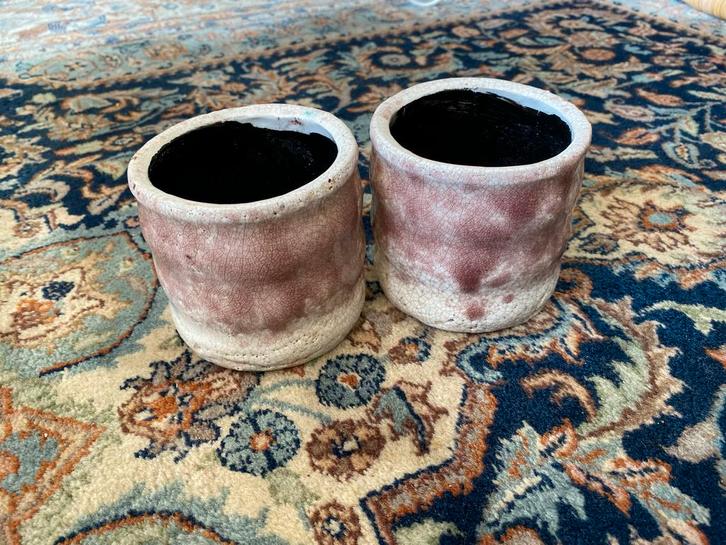 Set van 2 Serax Bloempotten - Aardewerk roze, Tuin en Terras, Bloempotten, Gebruikt, Aardewerk, Binnen, Minder dan 40 cm, Minder dan 25 cm