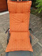 4 tuinstoel kussens, voor hoge rugleuning,oranje, Ophalen, Zo goed als nieuw
