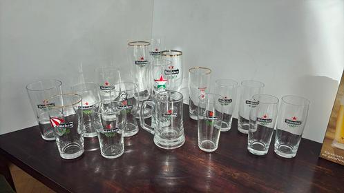 Diverse set Heineken glazen van oud naar nieuw, Verzamelen, Biermerken, Zo goed als nieuw, Glas of Glazen, Heineken, Ophalen of Verzenden