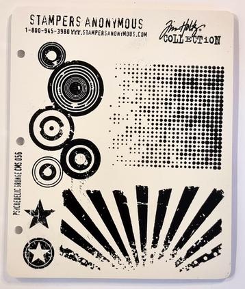 Sheet cling stempels Psychedelic Grunge CMS056 van Tim Holtz
