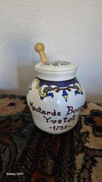 Antiek Frans mosterdpotje, handgeschreven tekst; met lepel., Antiek en Kunst, Ophalen of Verzenden