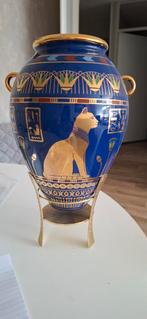 Franklin Mint Egyptische vaas met 24k goud incl voetstuk, Antiek en Kunst, Ophalen