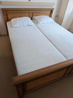Tweepersoonsbed 160x200 - Houten Ombouw, Ophalen, Bruin, Klassiek, Tweepersoons