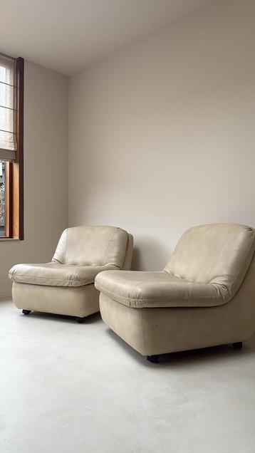 Set van twee vintage skai leren fauteuils Jo Otterpohl COR beschikbaar voor biedingen