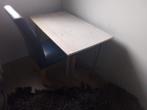 Leuke whitewash tafeltjes van 60 bij 98 cm met wielpootjes, Gebruikt, 60 cm of meer, Rechthoekig, Hout