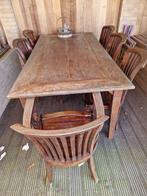 Houtentafel met stoelen, Huis en Inrichting, Tafels | Eettafels, Ophalen, Gebruikt, Rechthoekig