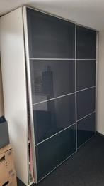 PAX IKEA 2 deurs kledingkast zwart glas., Ophalen, Gebruikt, 200 cm of meer, Glas