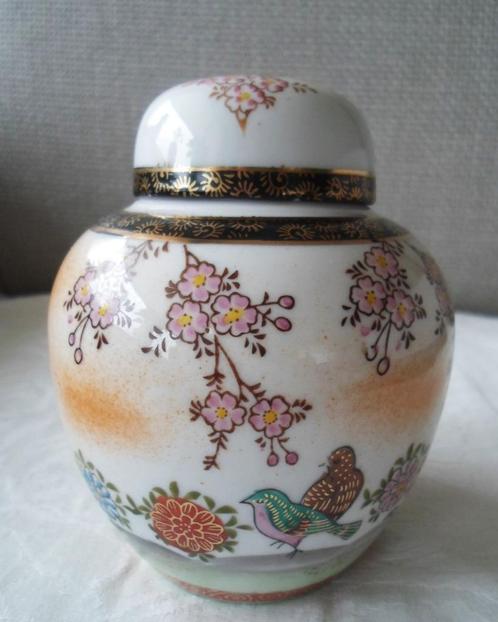 Gemberpot compleet met binnendeksel en dopdeksel., Antiek en Kunst, Antiek | Keramiek en Aardewerk, Ophalen of Verzenden