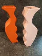 &K Klevering Amsterdam 2 vazen Wave oranje roze, Huis en Inrichting, Woonaccessoires | Vazen, Overige kleuren, Ophalen of Verzenden