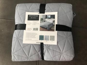 Gevoerd bed sprei quilt sprei bedsprei grijs 220 x 240 cm beschikbaar voor biedingen