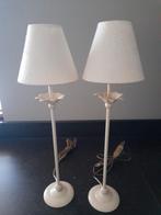 Set van 2 EcruTafellampen., Gebruikt, Klassiek, Ophalen of Verzenden, Metaal