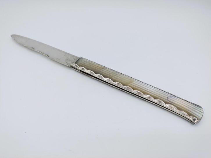 Zilveren zakmes met parelmoer handvat, 18e eeuws?, Antiek en Kunst, Antiek | Goud en Zilver, Zilver, Verzenden