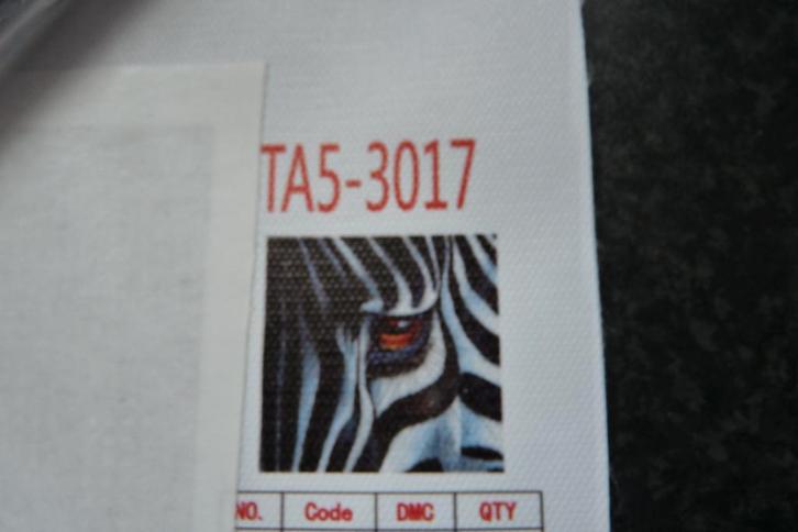 nieuw diamond painting zebra (oog) 20x20 cm TA5-3017, Hobby en Vrije tijd, Knutselen, Nieuw, Knutselwerk, Ophalen of Verzenden