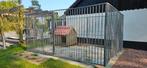 Hondenkennel 4x3 meter met nachthok, Tuin en Terras, Tuinhekken en Hekwerk, Ophalen, Met poort, Gebruikt, Spijlenhekwerk