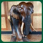 171. Mooie Grote Houten Olifant van teakhout, Antiek en Kunst, Kunst | Beelden en Houtsnijwerken, Ophalen