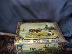 Vintage koekjestrommel met Koeien, Ophalen of Verzenden