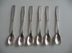 6 verzilverde LEPELTJES, gemerkt P-L-EE-T, Antiek en Kunst, Ophalen of Verzenden
