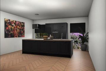 Eiland keuken met wandkast en nieuwe apparatuur beschikbaar voor biedingen